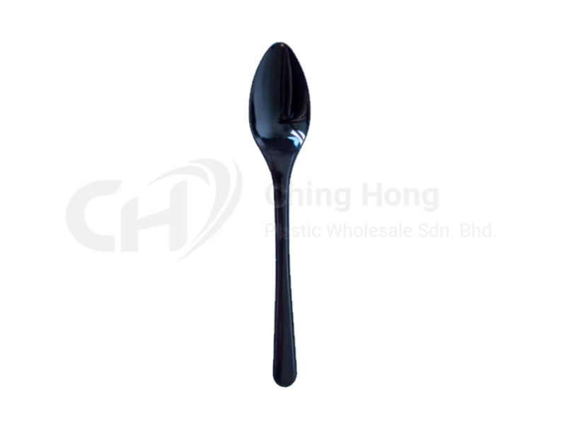 Black Plastic Spoon